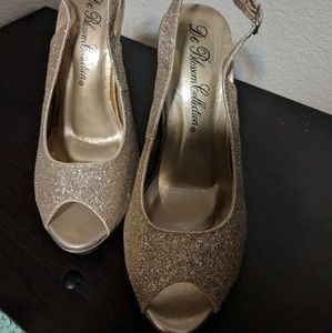 Gold Glitter Heels